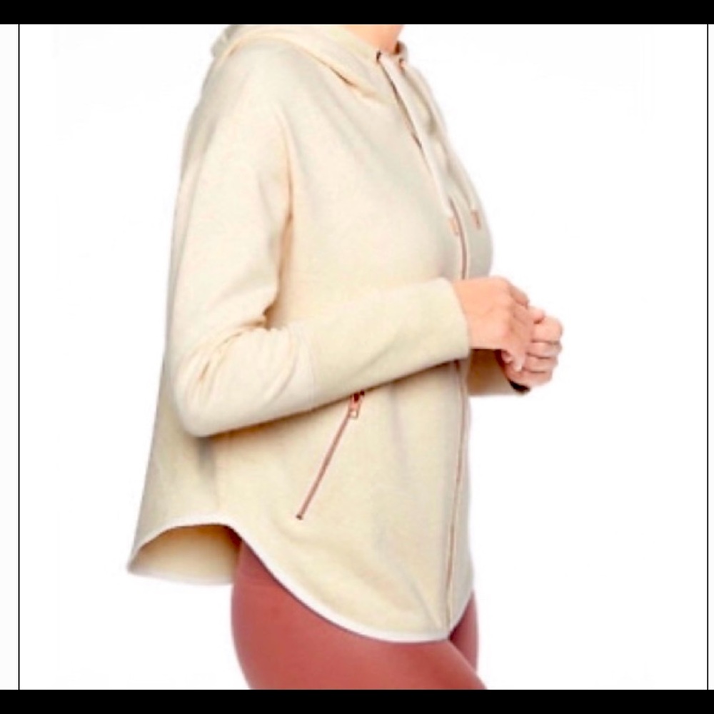 Athleta hoodie with rose gold zipper details